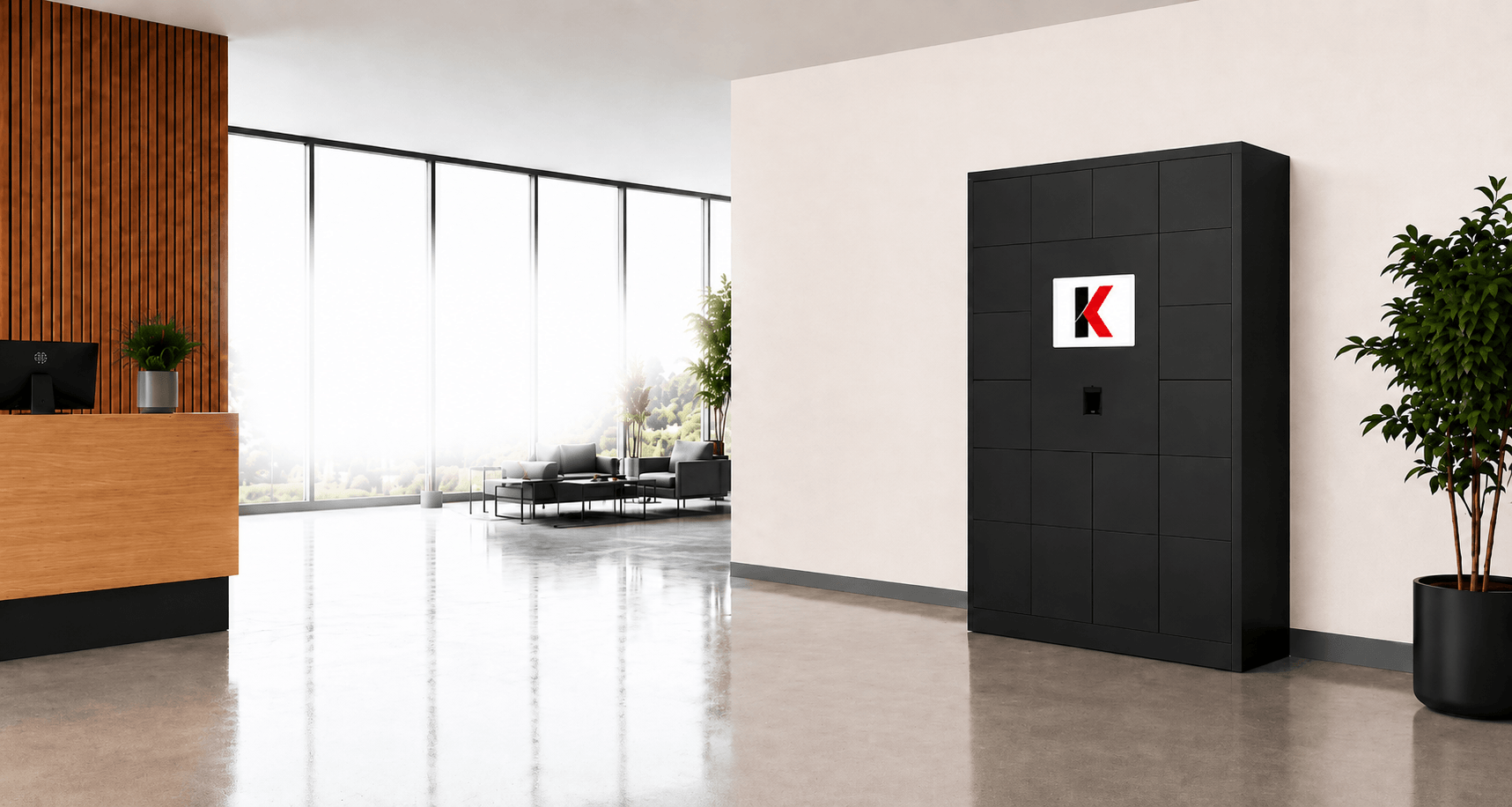 Consigne Kasier intégrée dans un environnement professionnel